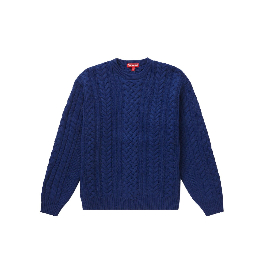 Appliqué Cable Knit sweater navy blue (S) – JIRISU