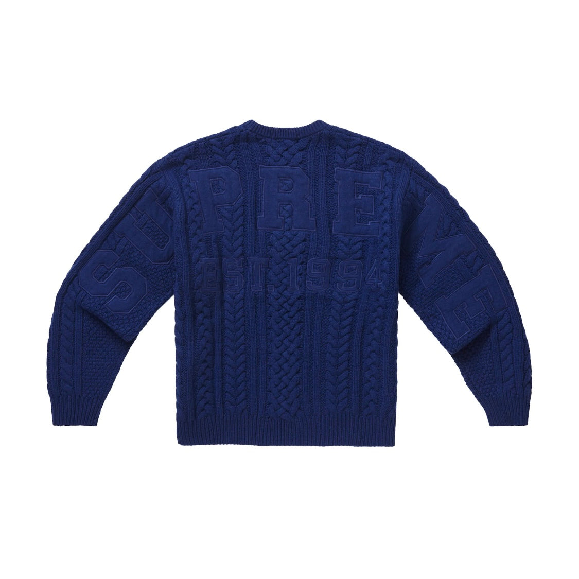 Appliqué Cable Knit sweater navy blue (S/M)